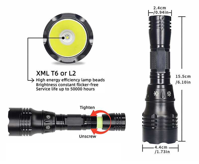 Diving Lamp Portable 10W T6 L2 - đánh giá và giá Fish Finder Charger